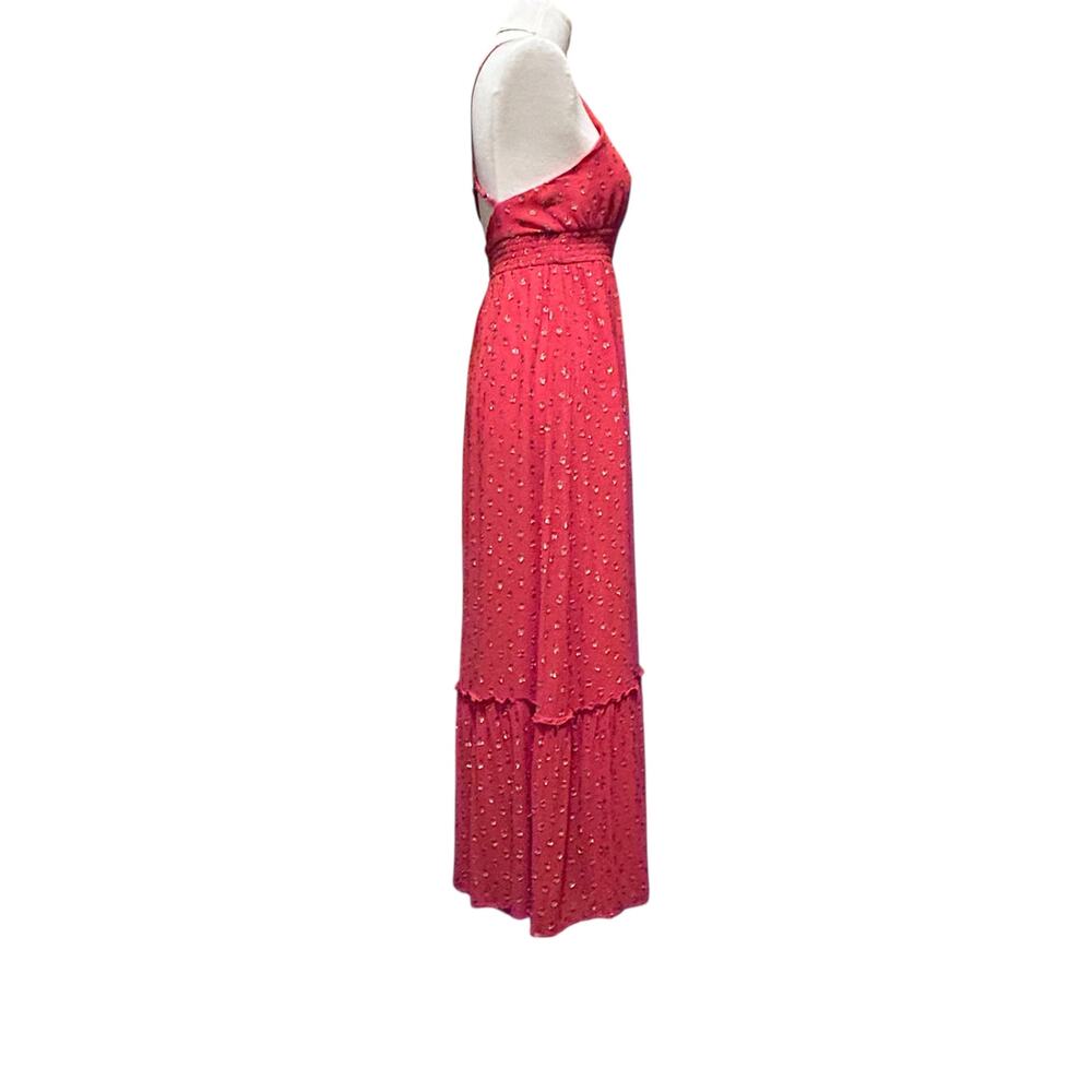 En Creme Halter Strappy Maxi Dress Orange, Size Small - Picture 3 of 9